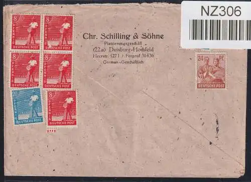 Alliierte Besetzung 945,950,951 auf Brief Am. Brit. Zone ZF #NZ306