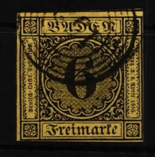 Baden 7 gestempelt sauber geschnitten #NU995