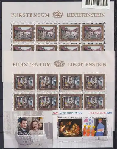 Liechtenstein fünf Blöcke und vier Kleinbögen postfrisch #NY137
