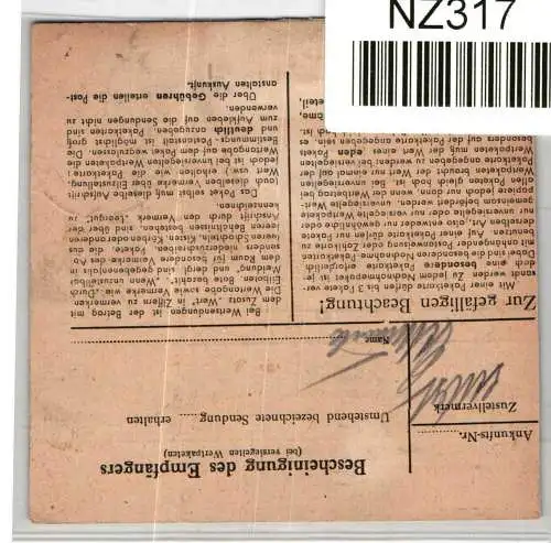 Berlin 14 auf Brief als Mehrfachfrankatur Paketkarte #NZ317