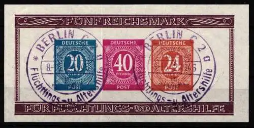 Alliierte Besetzung Block 12 B gestempelt Sonderstempel #NZ351