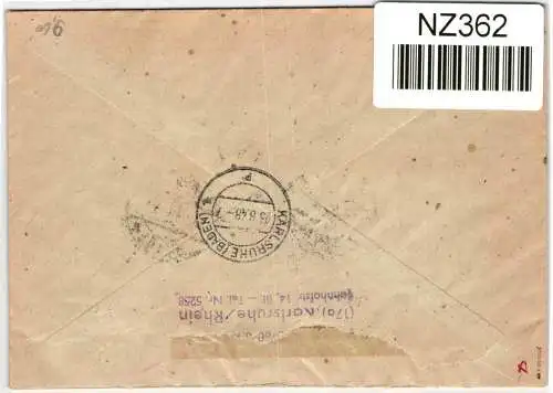 Alliierte Besetzung 959, 960, 961 u.a. auf Brief Am. Brit. Zone ZF #NZ362