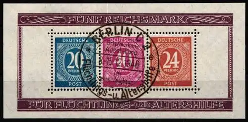 Alliierte Besetzung Block 12 A gestempelt Sonderstempel #NZ350