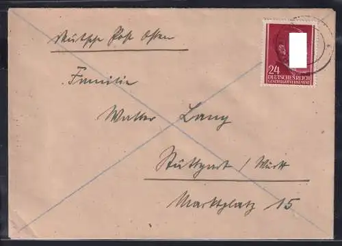 Generalgouvernement 45 auf Brief Dienstbrief #NZ407