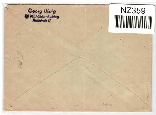 Alliierte Besetzung 951, 959 auf Brief Am. Brit. Zone ZF #NZ359