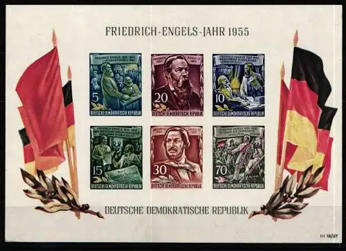 DDR Block 13 ** postfrisch Friedrich Engels #NZ476