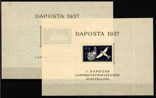 Danzig Block 1+2 ** postfrisch Daposta 1937 #NZ480