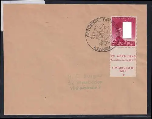 Generalgouvernement 102 Br u Fn III auf Brief Sonderstempel #NZ534