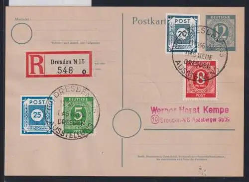 SBZ P 954, 48 Aa, 49 A als Ganzsache Kempe Beleg #NZ561