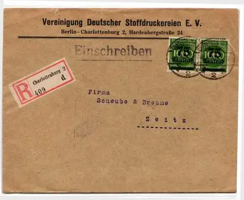 Deutsches Reich 288 II auf Brief Stempel Charlottenburg 2 #NZ634