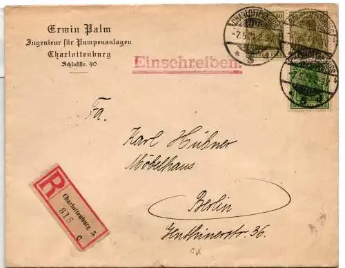 Deutsches Reich 143, 147 auf Brief Stempel Charlottenburg 5 #NZ633