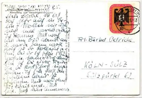 Berlin 136 auf Postkarte Ansichtskarte Frankfurt #NZ641