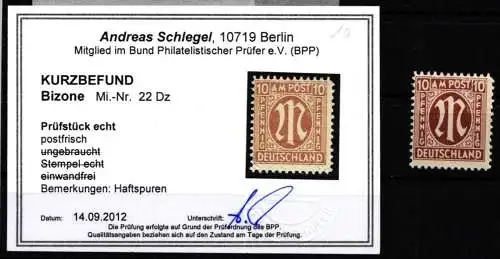 All. Besetzung 22 D z postfrisch Kurzbefund Schlegel #NZ648