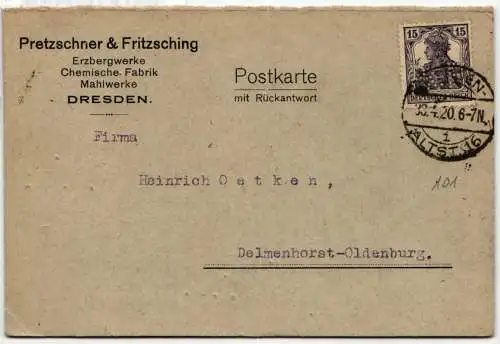 Deutsches Reich 101 auf Postkarte Lithographie #NZ662