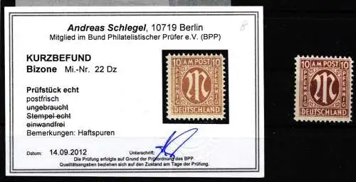 All. Besetzung 22 D z postfrisch Kurzbefund Schlegel #NZ647