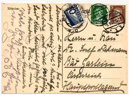 Deutsches Reich 385, 387 auf Postkarte Portomarke #NZ651