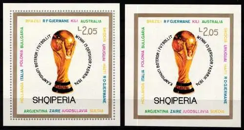 Albanien Block 51 A+B postfrisch Fußball WM 1974 #NW456