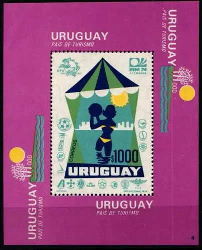 Uruguay Block 20 postfrisch Tourismus #NW474