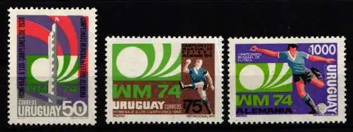 Uruguay 1302-1304 postfrisch Fußball WM 1974 #NW478