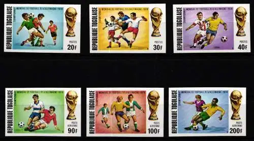 Togo 1017-1022 B postfrisch Fußball WM 1974 #NW442