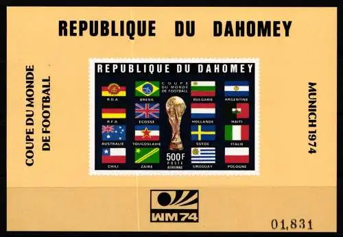 Dahomey Block 23 B postfrisch Olympiade München 1972 #NW443