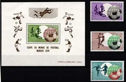 Niger Block 1 + 419-421 postfrisch Fußball WM 1974 #NW481