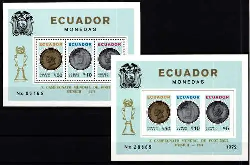 Ecuador Block 65 A+B postfrisch Fußball WM 1974 #NW476