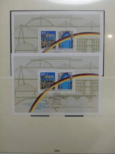 BRD Bund 1990-1994 dual teilbesammelt im Lindner Album #LZ450