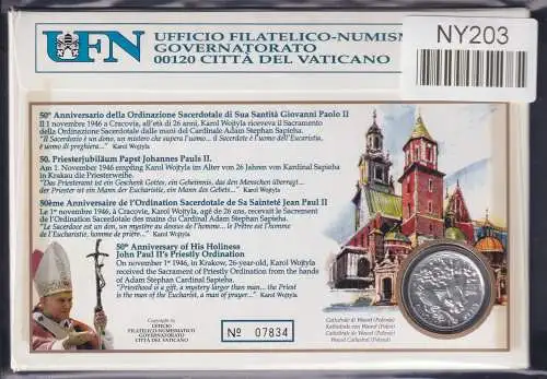 Vatikan Numisbrief 50. Priesterjubiläum 1996 #NY203