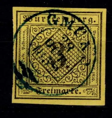 Württemberg 2 a III gestempelt geprüft Heinrich BPP #OA299