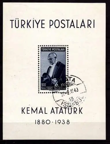 Türkei Block 1 gestempelt Atatürk #NW524