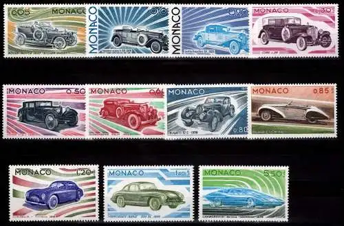 Monaco 1191-1201 postfrisch Autos #NW549