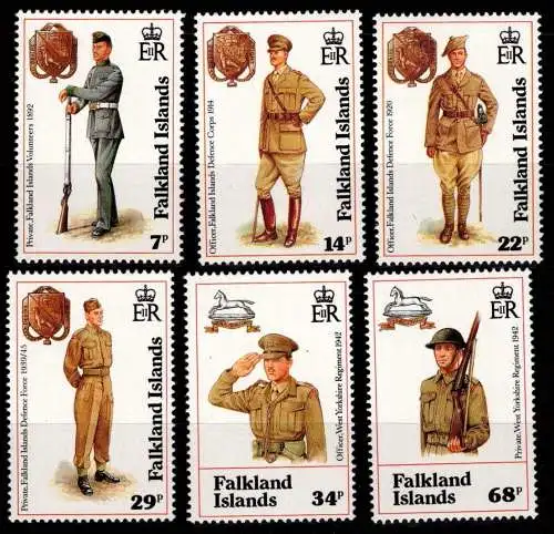 Falkland Inseln 569-574 postfrisch Uniformen #NW587