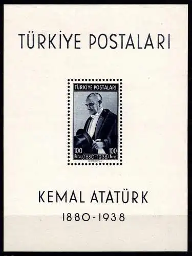 Türkei Block 1 mit Falz Atatürk #NW523