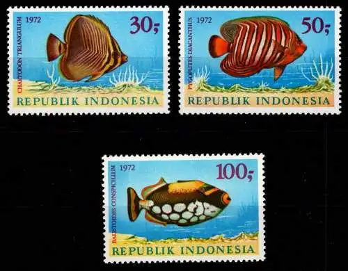 Indonesien 698-700 postfrisch Fische #NW577