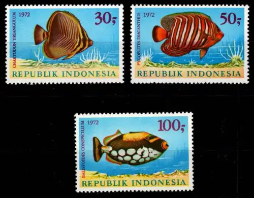 Indonesien 698-700 postfrisch Fische #NW577