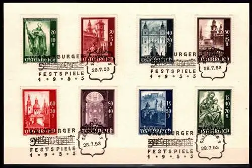 Österreich 885-892 gestempelt mit Sonderstempel auf Karte #NW617