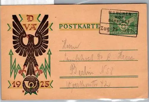 Deusches Reich P 206 I als Ganzsache Bahnpoststempel #OB824