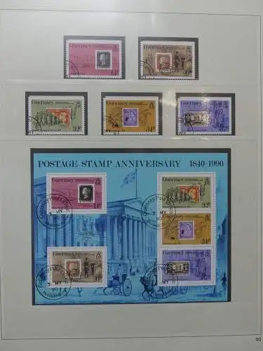 Guernsey 1980-1998 gestempelt besammelt, über 600 € KW im Safe-Album #LZ532