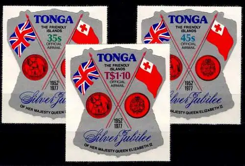 Tonga Dienstmarken 153-155 postfrisch Elisabeth II #NY721