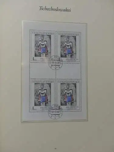 Tschechoslowakei 1985-1988 gestempelt auf selbstgestalteten Seiten #LZ542