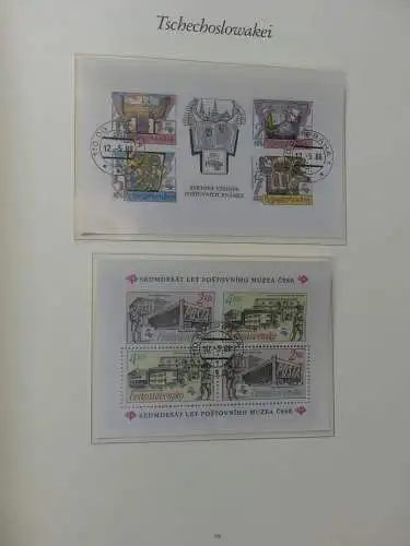 Tschechoslowakei 1985-1988 gestempelt auf selbstgestalteten Seiten #LZ542