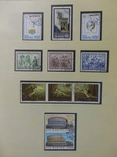 San Marino 1980-1999 gestempelt besammelt, über 750 € KW im Safe Album #LZ547