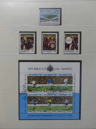 San Marino 1980-1999 gestempelt besammelt, über 750 € KW im Safe Album #LZ547