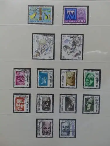 San Marino 1980-1999 gestempelt besammelt, über 750 € KW im Safe Album #LZ547