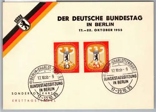 Berlin 128-130 auf Postkarte FDC #OB924