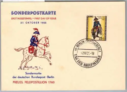 Berlin 131 auf Postkarte als Einzelfrankatur FDC #OB923