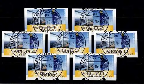 BRD Bund Automatenmarken 7 RS3 mit Zählnummer gestempelt #OC847