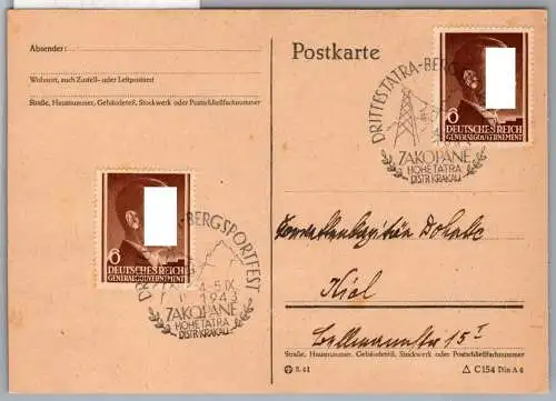 Generalgouvernement 74 auf Postkarte Sonderstempel #OB975