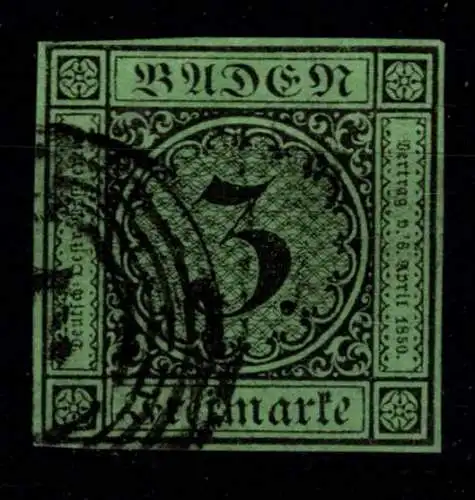 Baden 6 gestempelt gut geschnitten #OA821